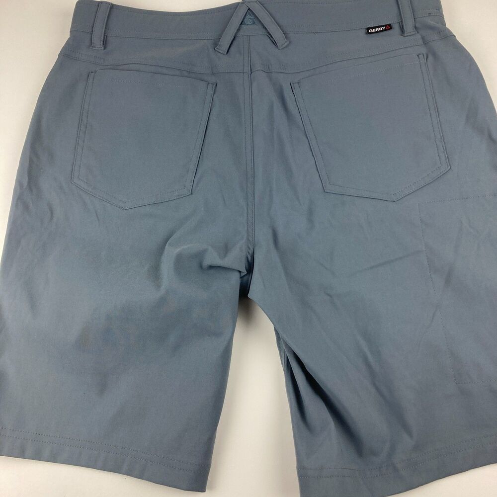 Gerry Hiking Shorts Mens 34 Gray Stretch Nylon Built In Belt Outdoor Cargo - Picture 3 of 10
